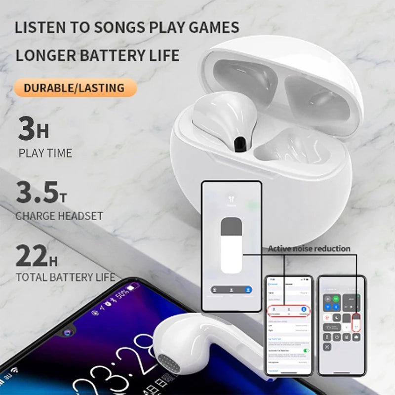 Pro 6 TWS Bluetooth Earbuds