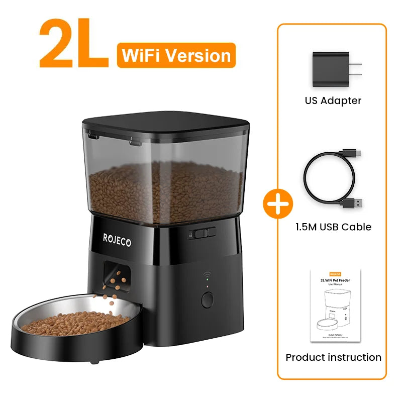 ROJECO Wi-Fi Smart Pet Food Dispenser