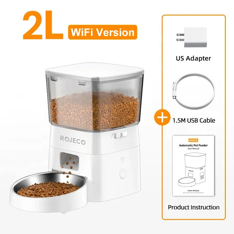 ROJECO Wi-Fi Smart Pet Food Dispenser